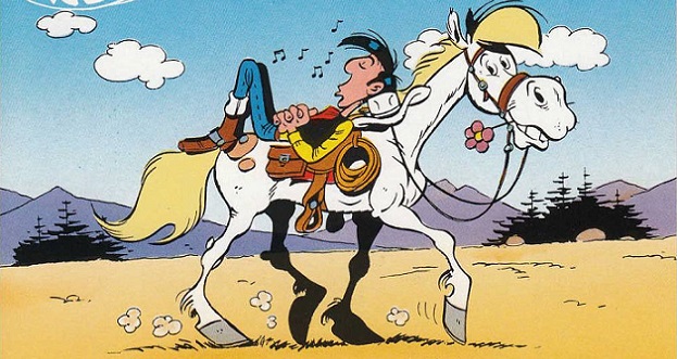 Lucky Luke sur son cheval